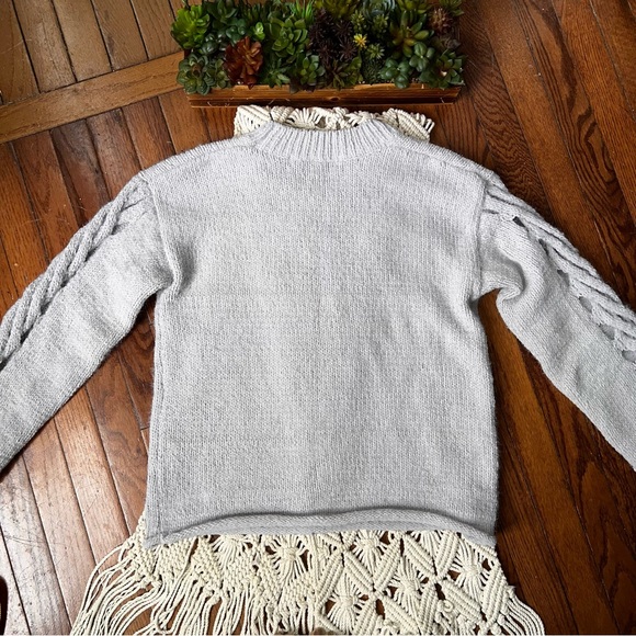 The Impeccable Pig | Lattice Sleeve Roll Bottom Sweater - Picture 6 of 7